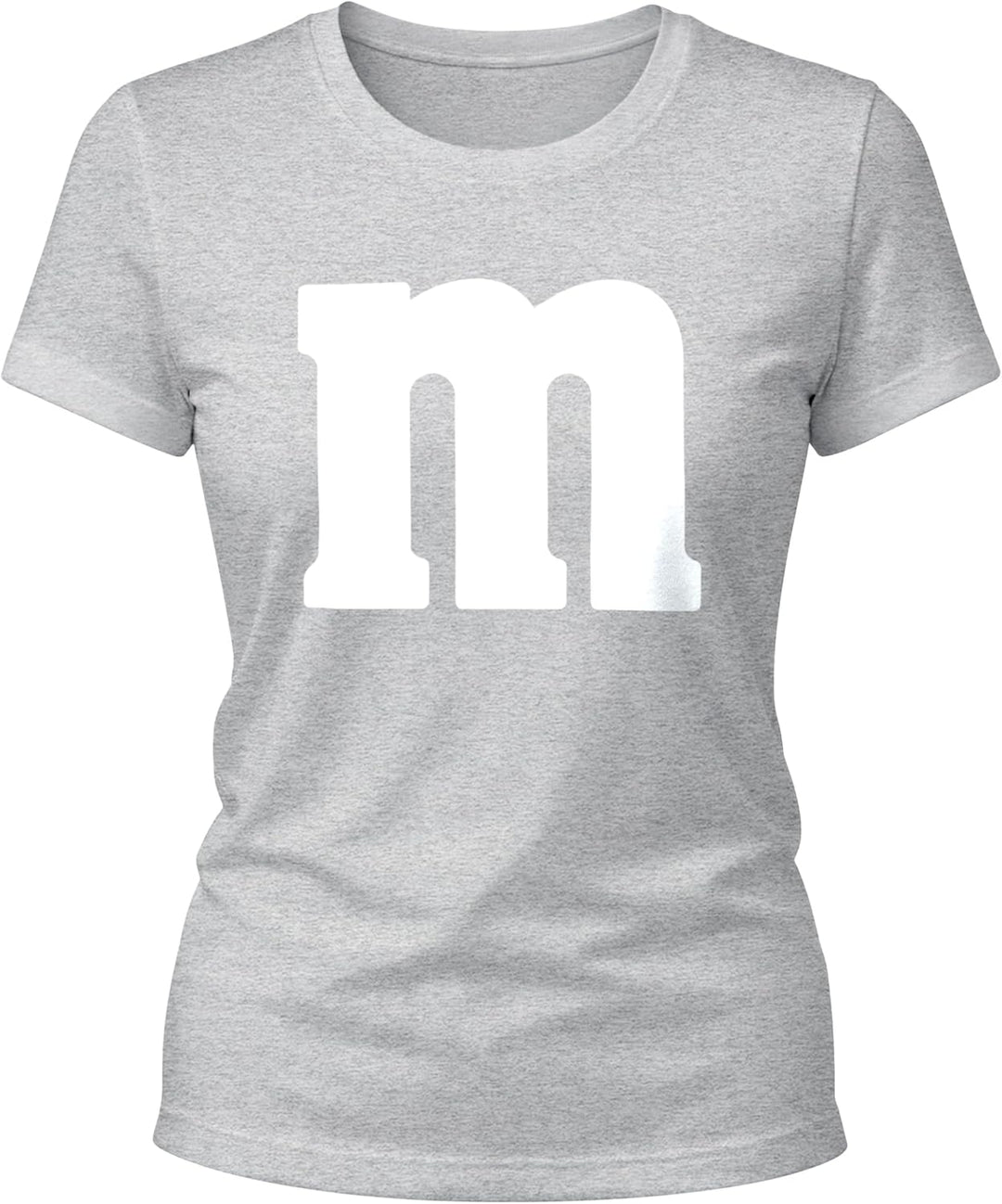 MoonWorks® Damen T-Shirt Gruppen-Kostüm M Aufdruck Kostüm Fasching Karneval Verkleidung Grau-melange