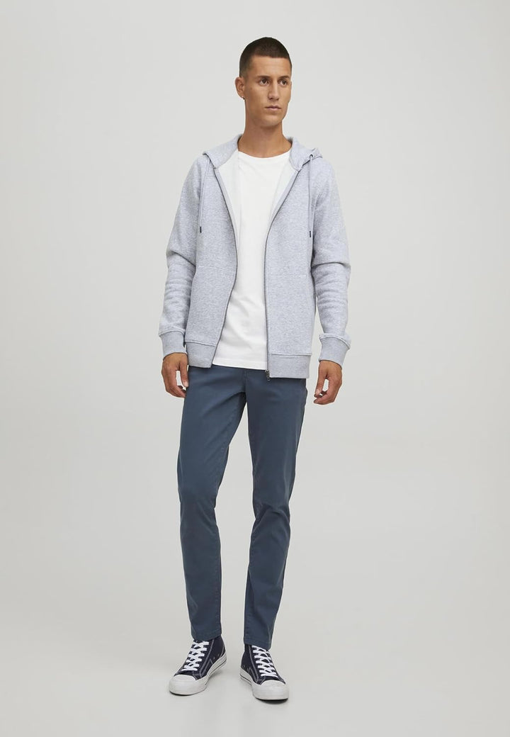 JACK & JONES Male Kapuzenjacke Einfarbig Kapuzenjacke XS Light Grey Melange, XS Light Grey Melange