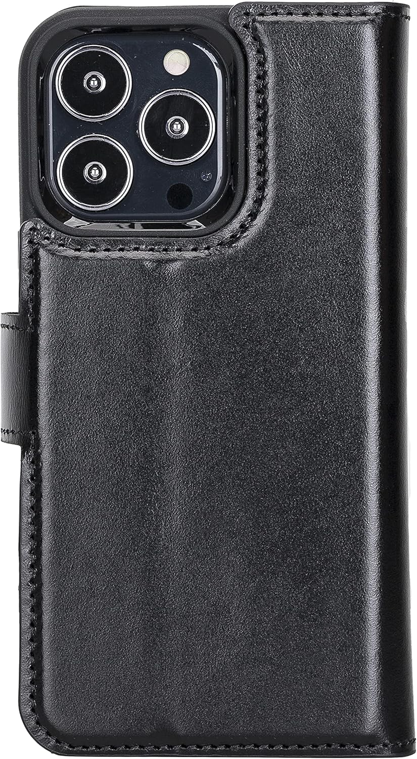 Solo Pelle Lederhülle kompatibel für iPhone 13 Pro in 6.1 Zoll abnehmbare Hülle (2in1) inkl. Kartenf
