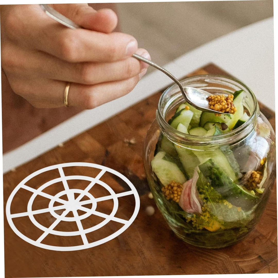 Sosoport 10 Stück Kunststoff Fermentationsgewicht Gemüsepressplatte Weiss für Einlegen und Fermentie