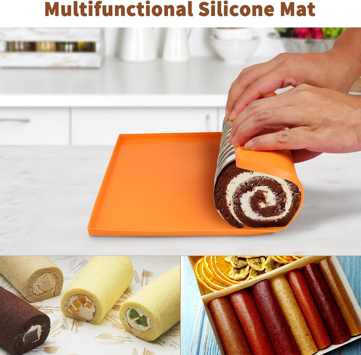 4 Pcs Silikon Dehydrator Blätter Antihaft Dörrfolie für Dörrautomat mit Schaber, Wiederverwendbare B