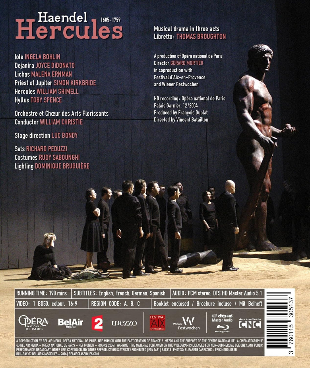 Händel: Hercules (Palais Garnier, 2004), Blu-ray