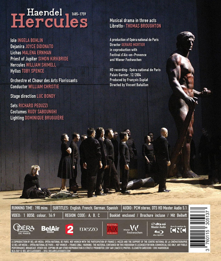 Händel: Hercules (Palais Garnier, 2004), Blu-ray
