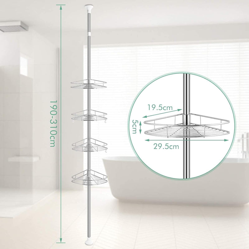 Greensen Duschregal Teleskop, Teleskopregal Bad Eckregal Edelstahl Regal Fuer Bad Dusch Teleskopstan