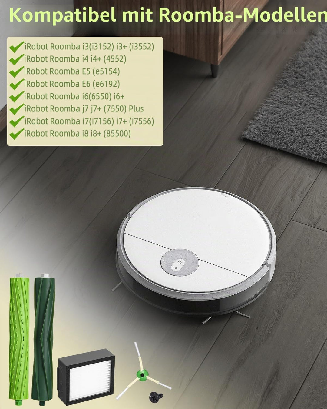 SOBEAU Zubehörset für iRobot Roomba i7 i7+ i3 i3+ i4 i4+ j7 j7+ i8 i8+ E5 E6 Staubsauger, Bürsten Er
