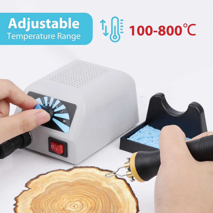 Holzverbrennungsset mit 30 Brennspitzen, 60W Brandmalerei-Maschine,einstellbare Temperatur 100–800 ℃