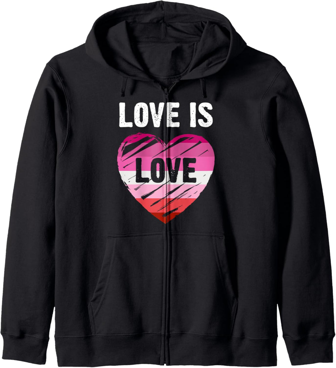 Lesbische Flagge, Herz, Love is Love Kapuzenjacke