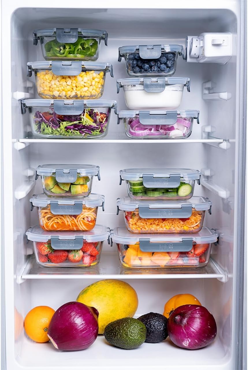 Igluu Meal Prep Glas-Frischhaltedosen mit BPA-freiem Deckel (12er-Pack) – mikrowellen-, ofen-, gefri