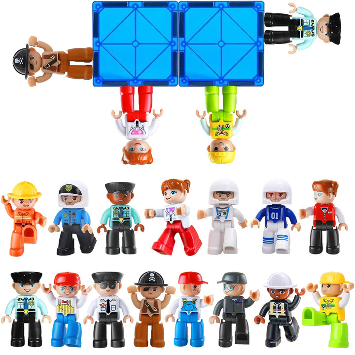 Magnetische Bausteine Spielzeug für Kinder, 15 Stück Magnetische Figuren kompatibel mit magnetbauste