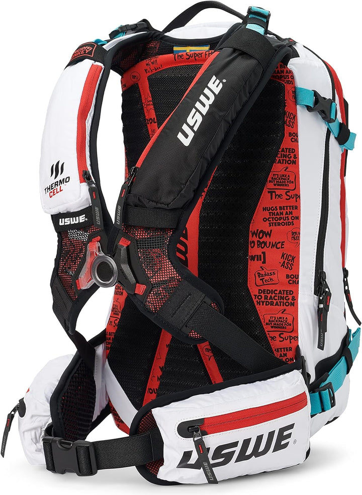 USWE Pow, Ski und Snowboard Rucksack mit Rückenprotektor, für Damen und Herren Pow 16l Weiss, Pow 16