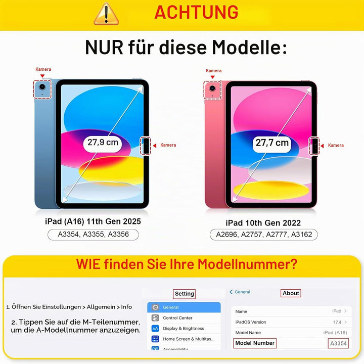 FINTIE Tastatur Hülle für iPad 11. Generation 11" 2025, iPad 10. Generation 2022 10.9", Schutzhülle