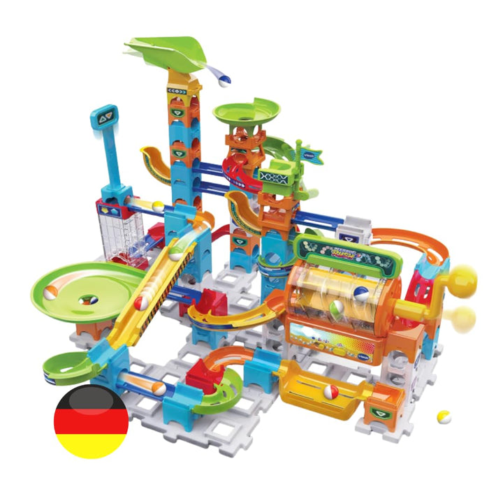 VTech Marble Rush - Super Action Set L100 E – Interaktives Kugelbahn-Set mit Licht und Sound, spanne