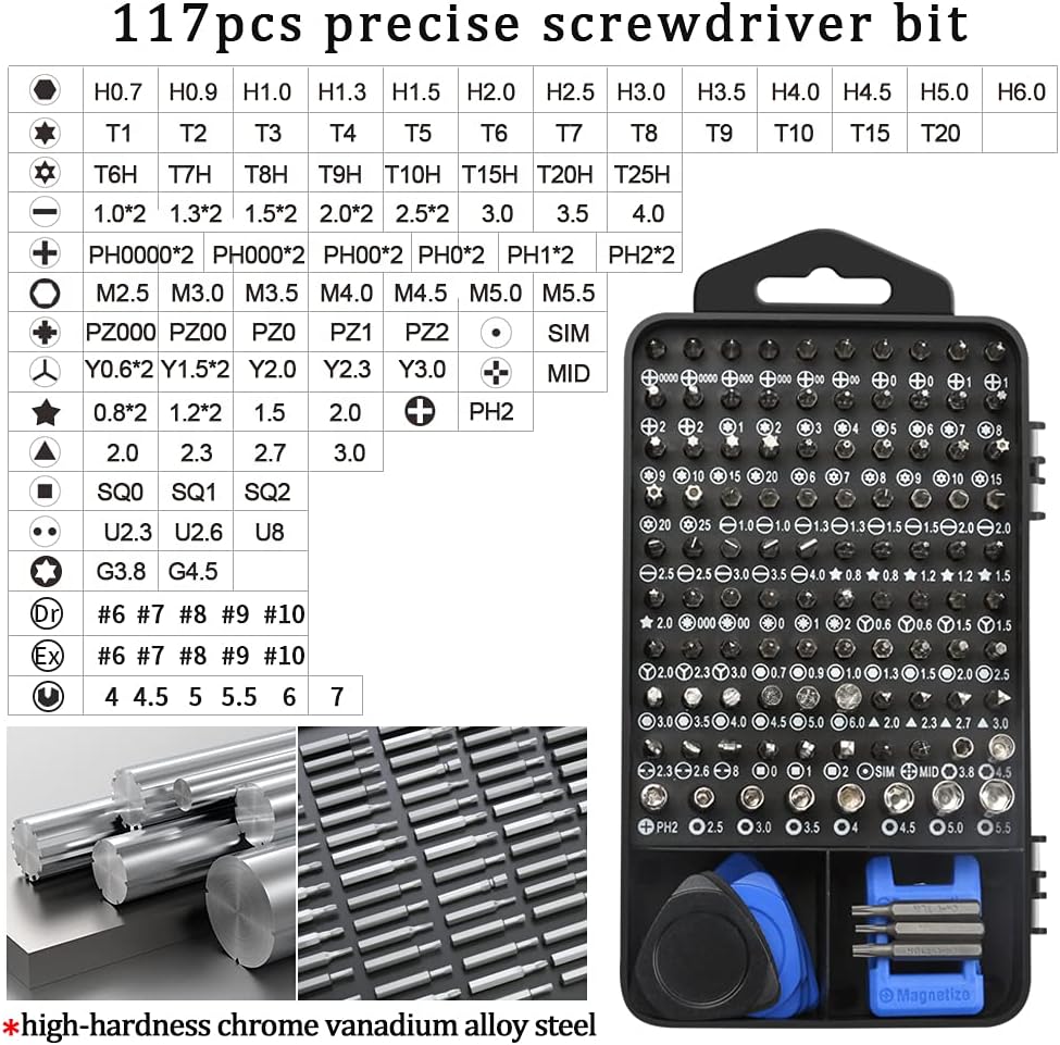 138 in 1 Schraubendreher Set Feinmechanik Mini Feinmechaniker Satz Magnetisch Upgrade Version Präzis