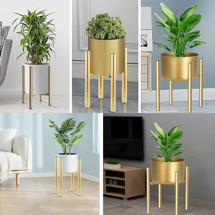Verstellbarer Pflanzenständer, Blumenständer metall Gold, 21cm-35cm, Blumenhocker Pflanzenregal, Blu