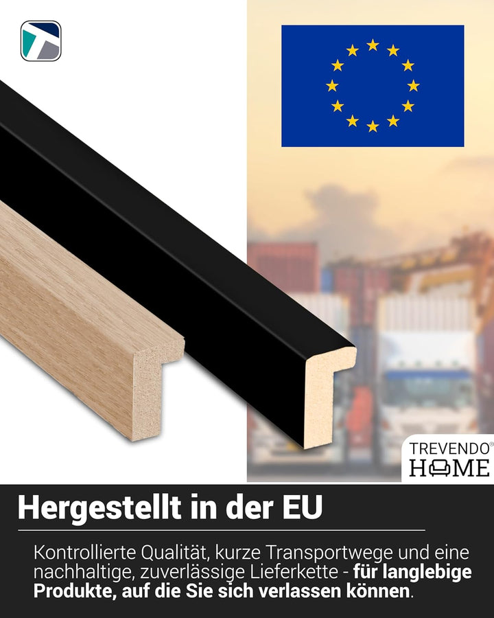 Einfassprofil für Akustikpaneele - 14×24x 2500 mm (1 Leiste, Schwarz matt) - MDF-Profil für saubere
