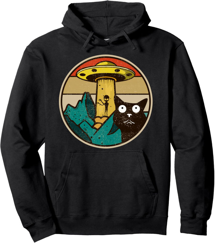 UFO - Verrücke Katze & Alien Pullover Hoodie