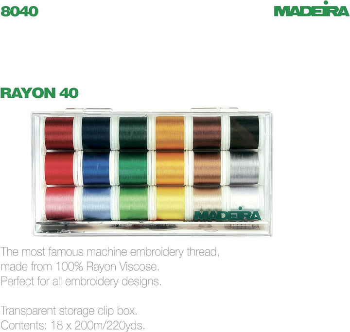 Madeira 25143 Tacony Rayon Gewinde sampler-18 Spulen, 18 Spools, One Size