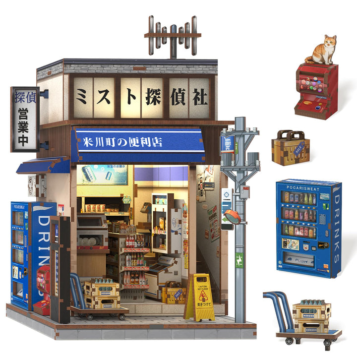 CUTEBEE Book Nook Kit - Puppenhaus Im Japanischen Stil, DIY Holz Miniaturhaus Für Erwachsene, Wohn U