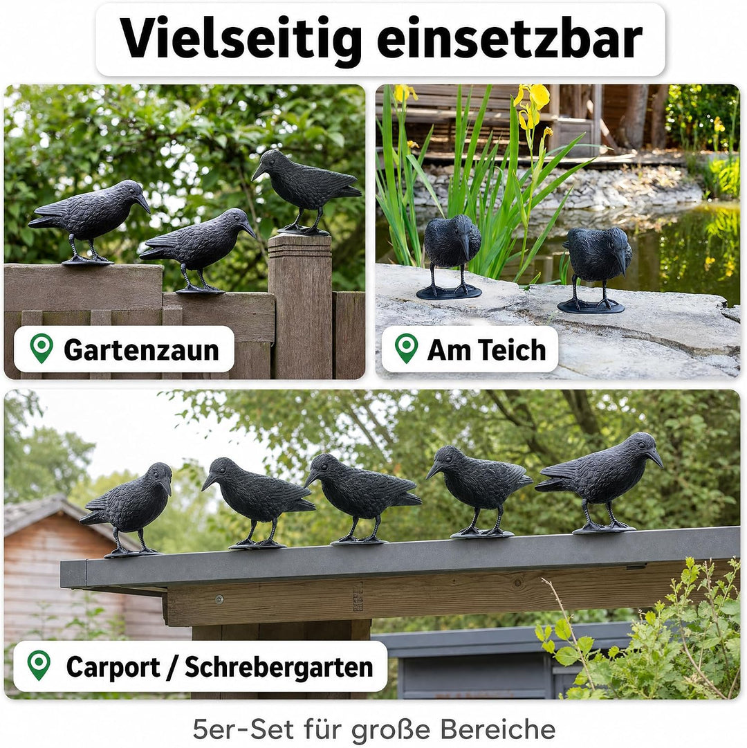 Brandsseller 5er-Set Taubenschreck Rabe Krähe abwehr von Kleinvögeln und Tauben Vogelschreck Tierfre