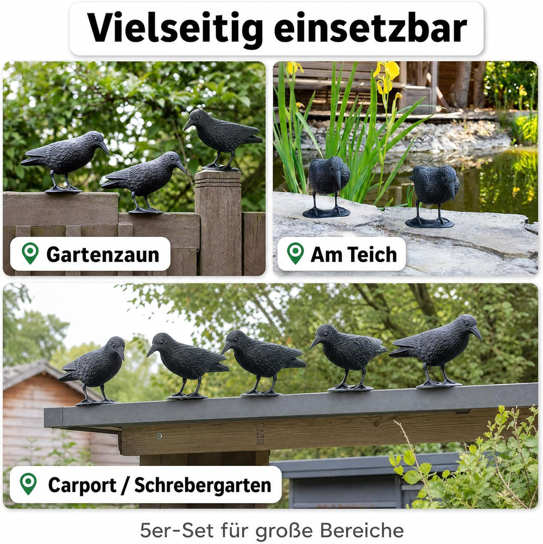 Brandsseller Schwarzer Rabe aus Kunststoff 36 x 20 cm Taubenabwehr Vogelschreck gegen kleine Vögel u