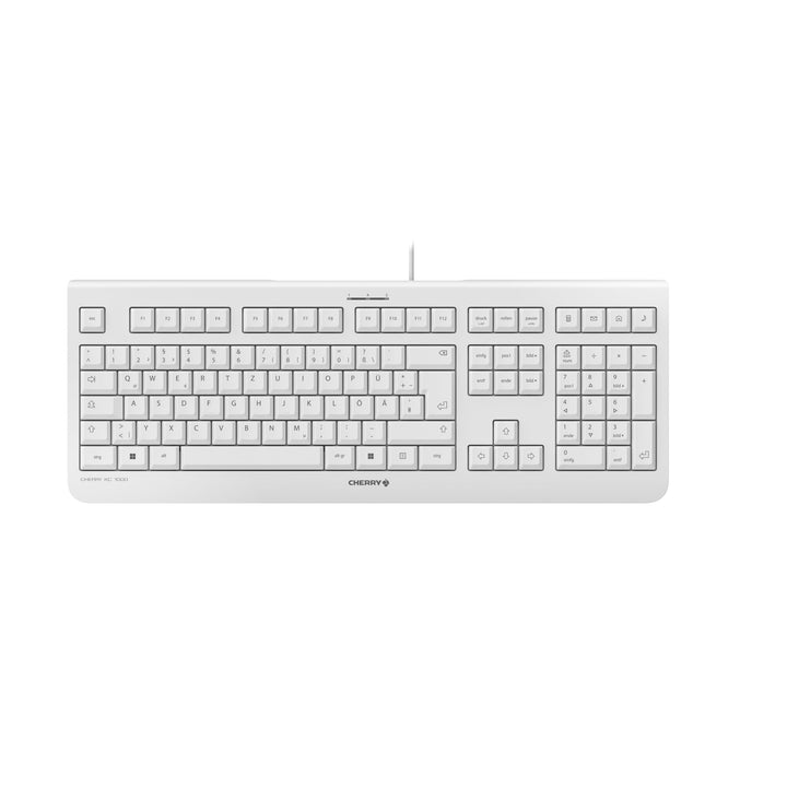 CHERRY KC 1000 - USB Tastatur - Flaches Design - Kabelgebunden - „der Blaue Engel“ - GS-Zulassung -