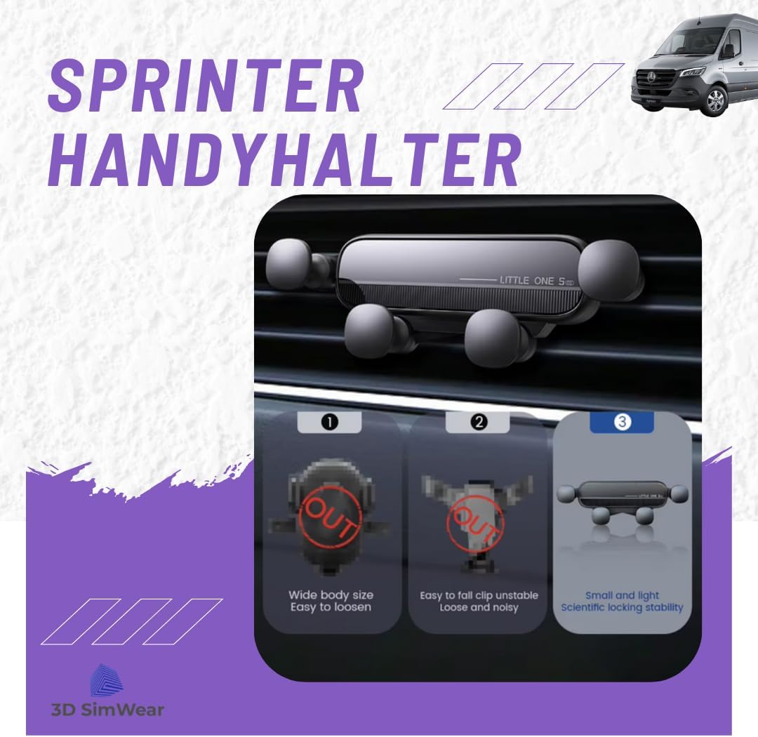 Generisch Logic-Mount Sprinter-Edition: Profi-Smartphonehalter für Mercedes Sprinter 906/907 Bj. 202
