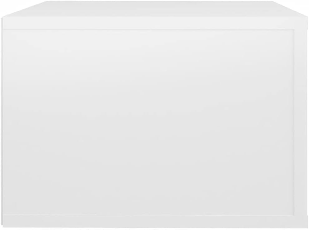 FIRBNUS Nachtschränkchen Nachtkommode Wand-Nachttische 2 STK. Hochglanz-Weiss 50x36x25 cm Bett Kommo
