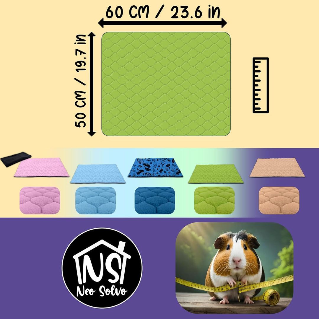 NEO SOLVO Käfigeinlage für Kaninchen und Meerschweinchen mit Abnehmbarer Fleece-Tunneldecke - perfek