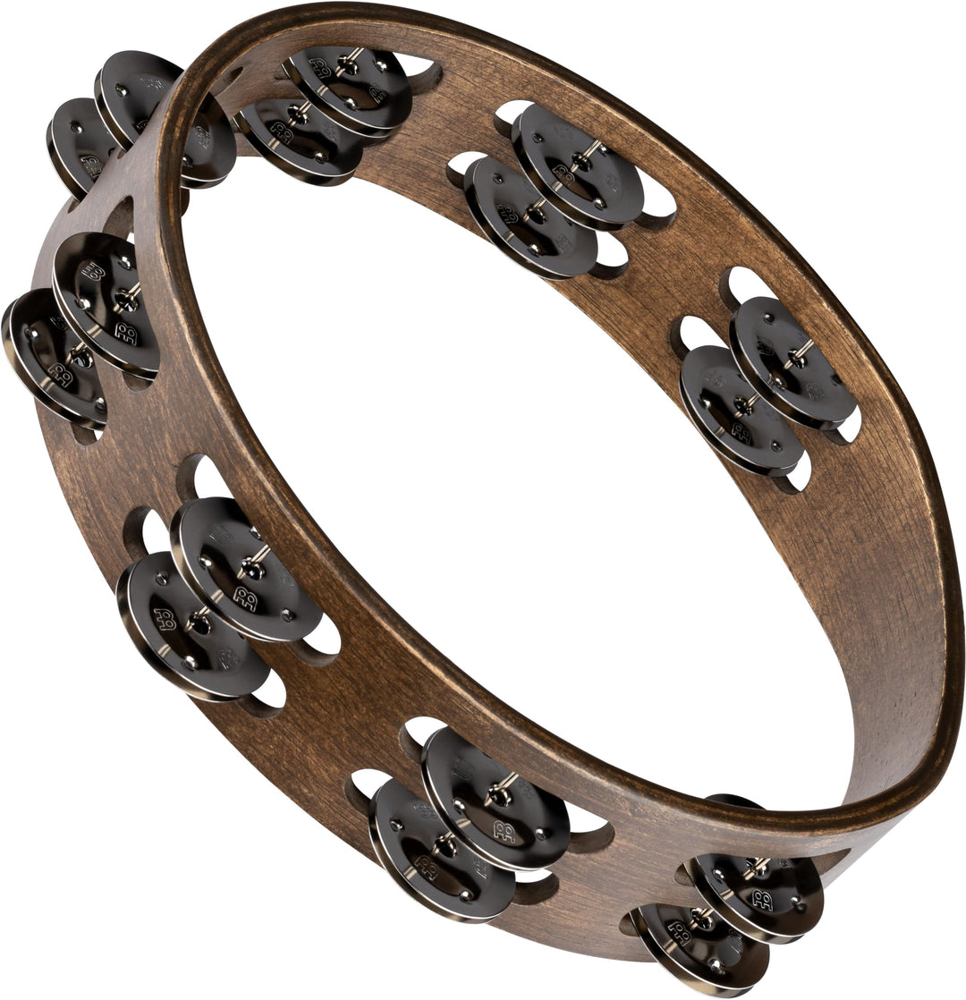 Meinl Percussion TA2WB Holz-Tambourine mit Edelstahlschellen (2-reihig, 25,4 cm (10 Zoll) Durchmesse