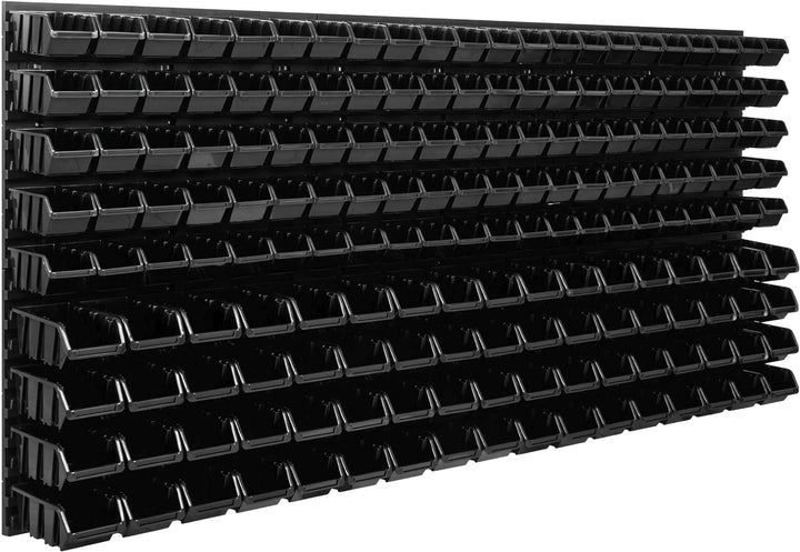 Lagersystem Werkstattregal | 172 x 78 cm | 178 stck. Box | Wandregal mit Stapelboxen - Wandplatten E