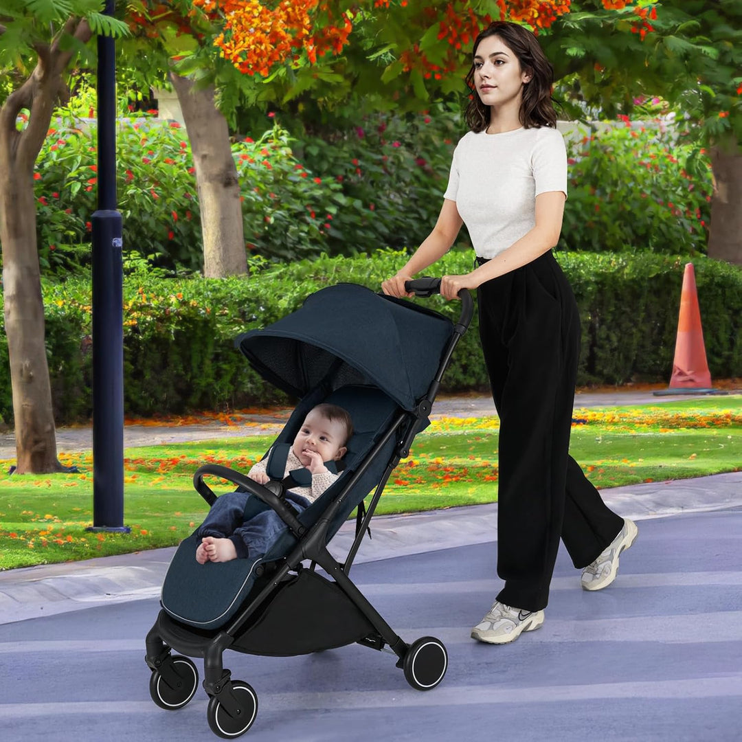 COSTWAY Kinderwagen klappbar, Reisebuggy mit Liegefunktion, Kinderbuggy tragbar mit verstellbarer Rü