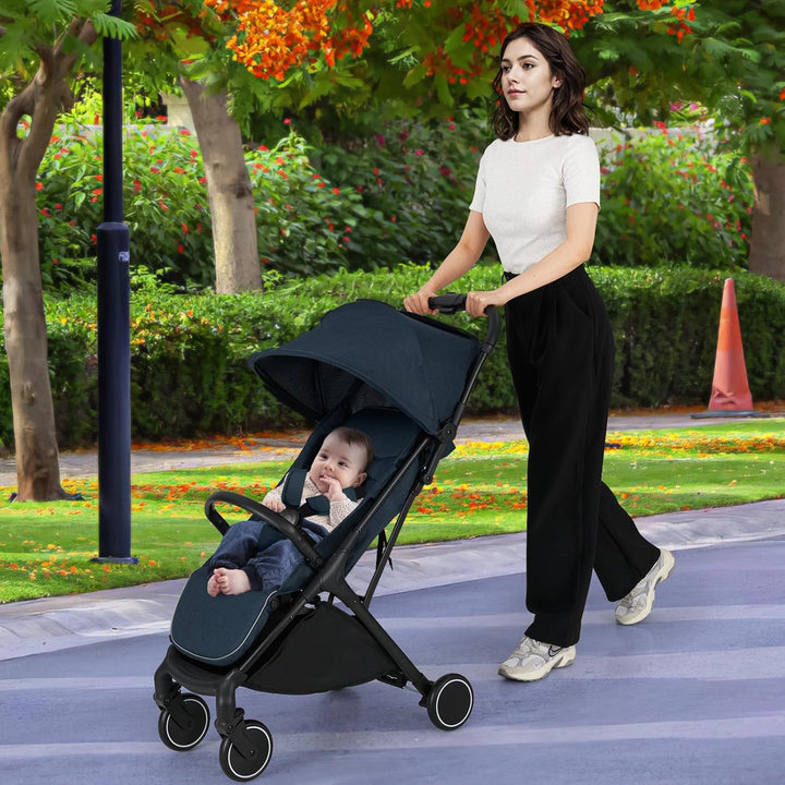 COSTWAY Kinderwagen klappbar, Reisebuggy mit Liegefunktion, Kinderbuggy tragbar mit verstellbarer Rü