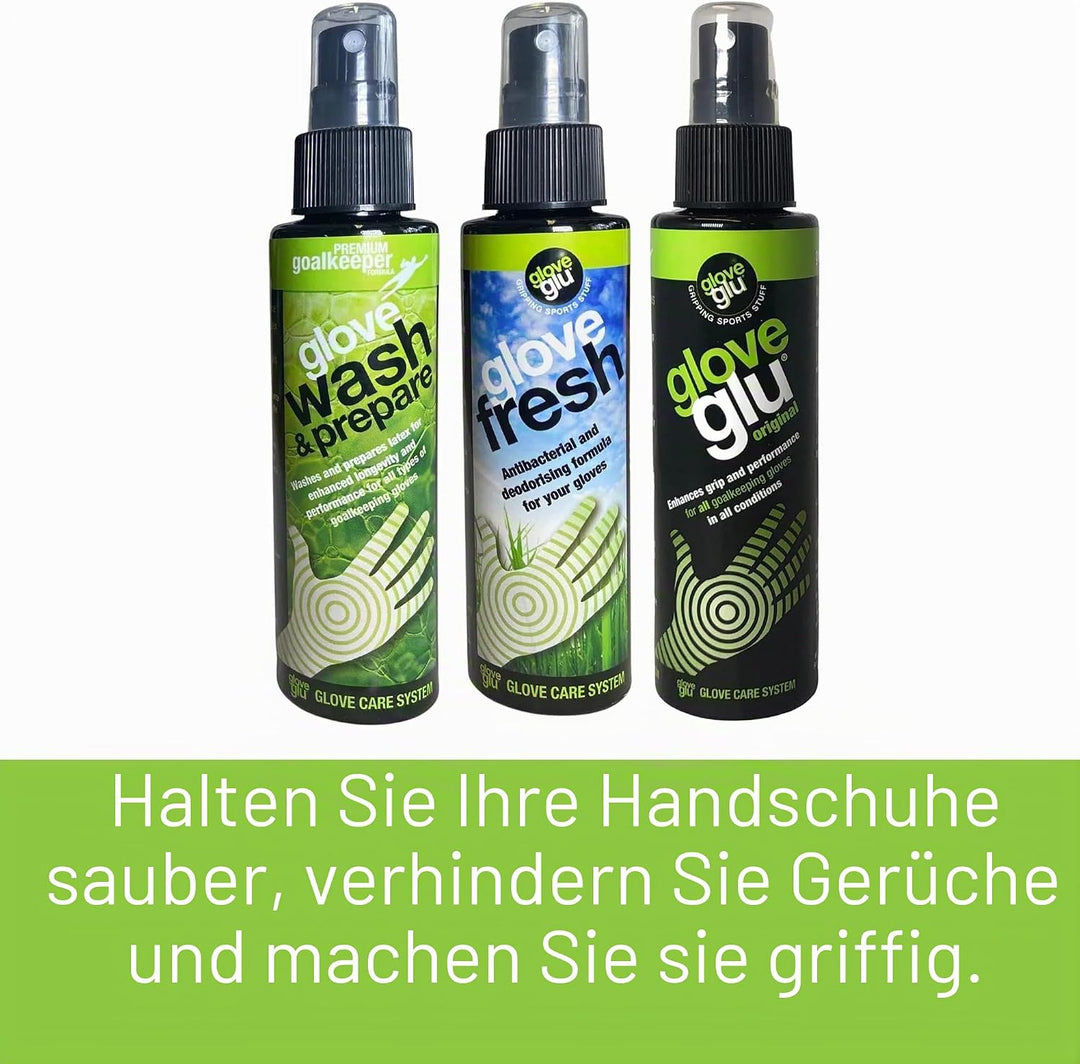 gloveglu Glove Glue Glove Care System Torwarthandschuhe, 120 ml, 3 Stück, 900333, Mehrfarbig, Einhei