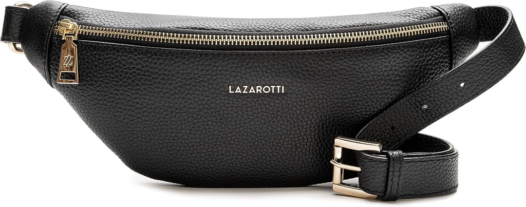 Lazarotti Bologna Leder Gürteltasche Damen | längenverstellbarer Tragegurt | grosse Bauchtasche 31 c