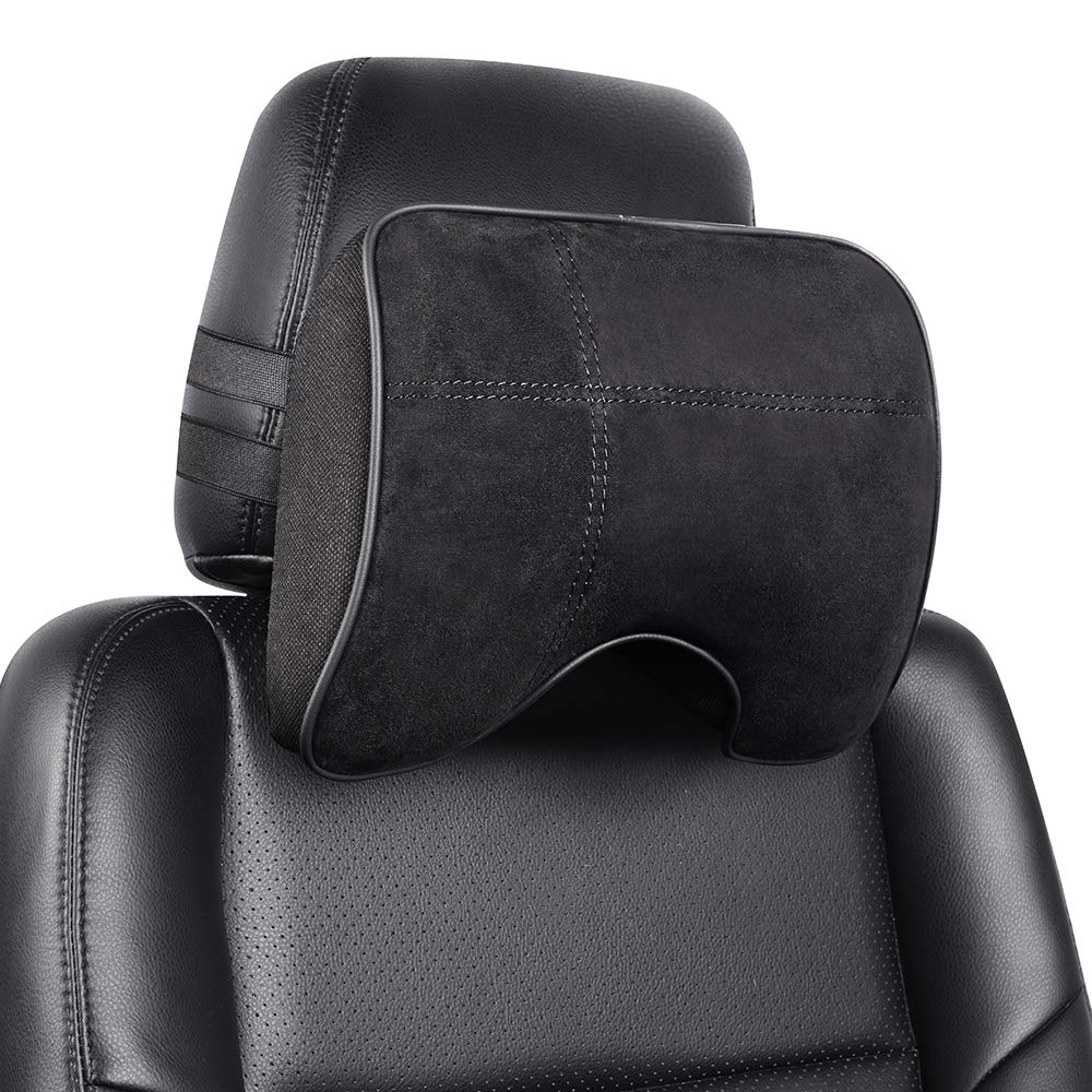 EASY EAGLE Auto Nackenkissen aus Wildleder und Memory-Schaum, Nackenkissen mit Abnehmbarem Befestigu