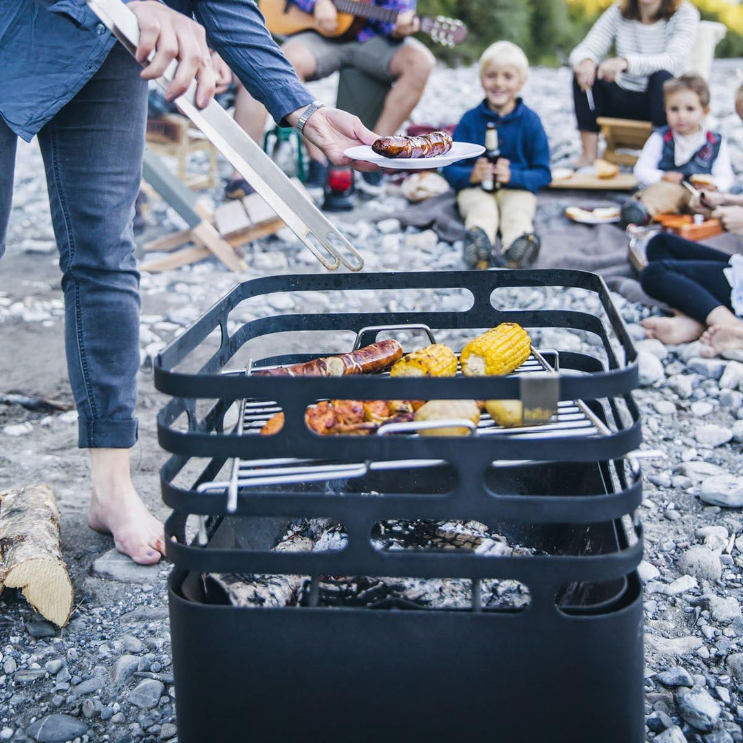 höfats - CUBE Grillrost - verwandelt CUBE Feuerkorb in einen Grill - höhenverstellbar zur Regulierun