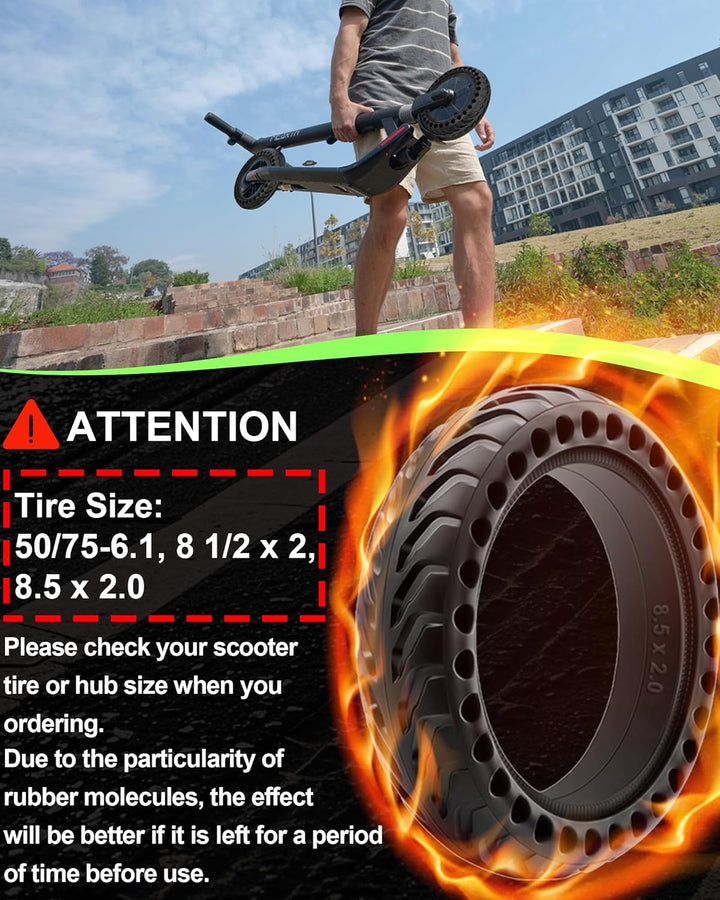 BABEJIA 2PCS E Scooter Reifen 50/75-6.1 Tubeless, Werten Sie Ihr Scooter auf mit Reifen 8 1/2 x2, Vo