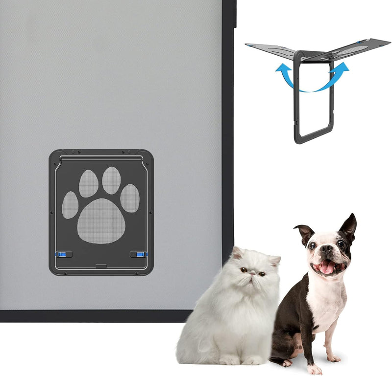 Enjoying Haustier Fliegengitter Tür Hundeklappe für kleine Hunde Katzen Klappe Bildschirmtür mit Ver