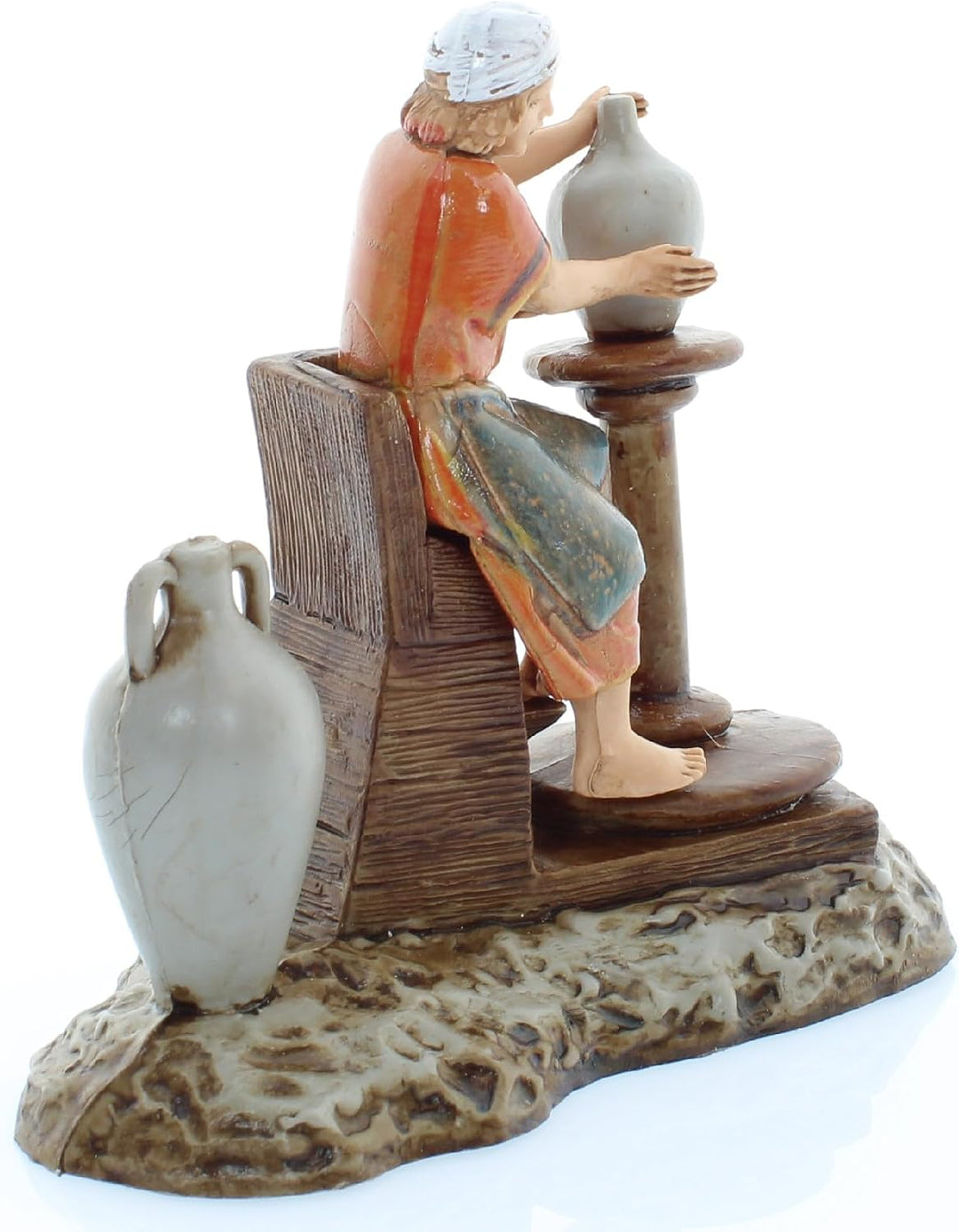 Moranduzzo Töpfer H 10,2 cm für Krippe 10 cm Massstab 1:20 – Standard 10 – Unzerbrechliche Figur, Ar