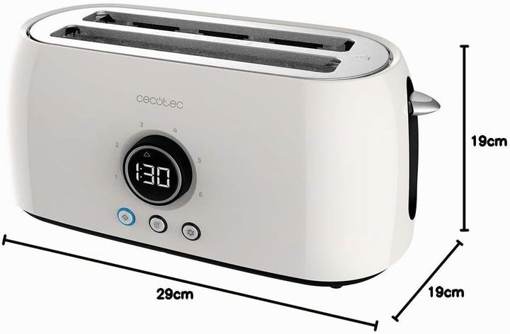 Cecotec Digitaler Toaster ClassicToast 15000 Beige Extra Double, 1500 W, Kapazität für 4 Scheiben Br