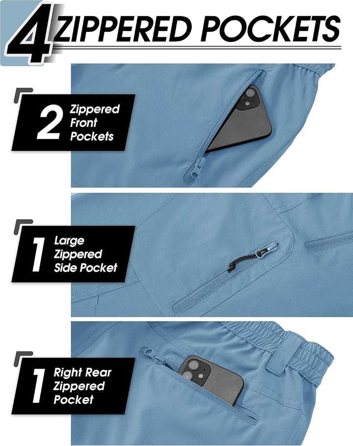 33,000ft Herren 3/4 Hose Cargo Shorts Kurze Wanderhose Stretch Leichte Radhose Sommer Capri Dreivier