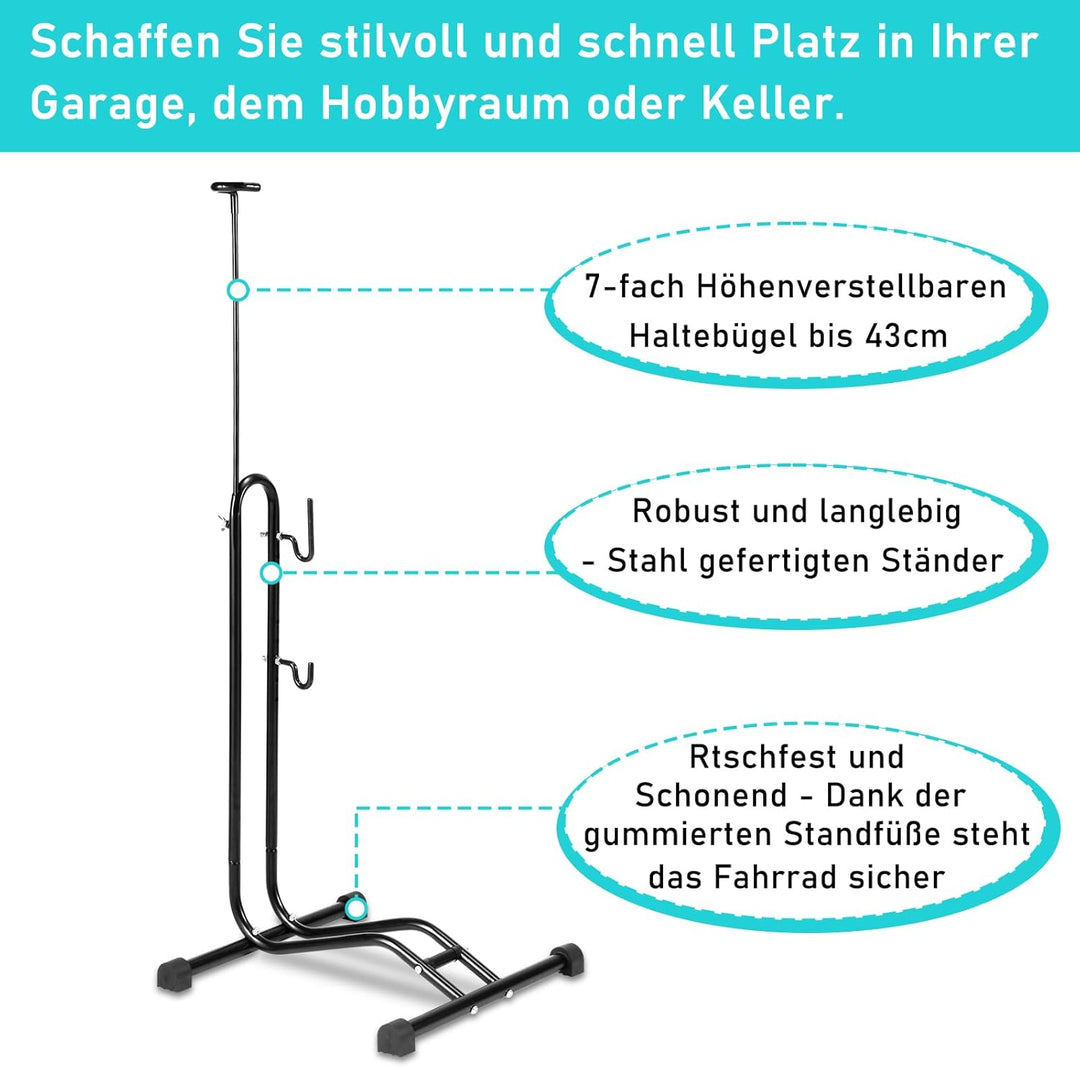 Hebitod Fahrradständer Boden, 20 bis 29 Zoll, Fahrradhalter Aufstellständer, Bodenständer für Vorder