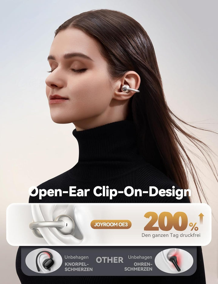 JOYROOM OE3 Open Ear Kopfhörer Bluetooth 5.4, 4.9g ultraleichter Ohrclip-Komfort, 30h Spielzeitd - 2