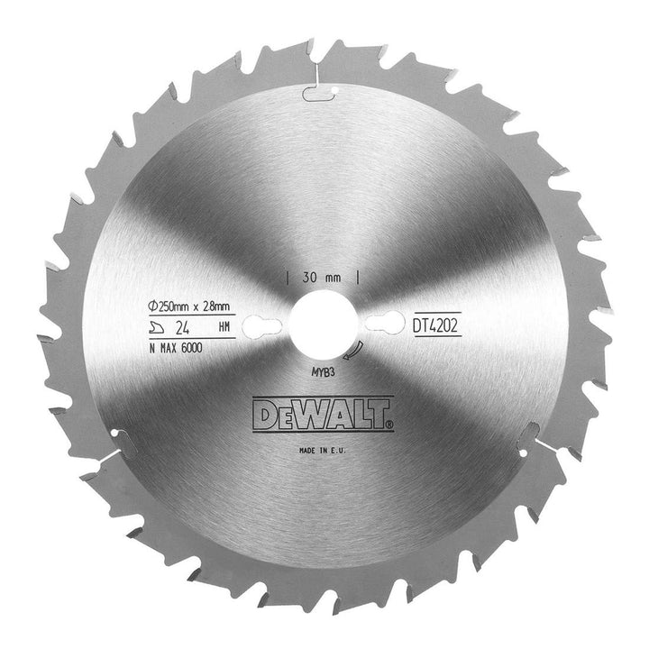 DeWalt Extreme Kreissägeblatt (für Radialarmsägen, Sägeblatt-Ø 250, Bohrung 30 mm, Schnittbreite 2.8