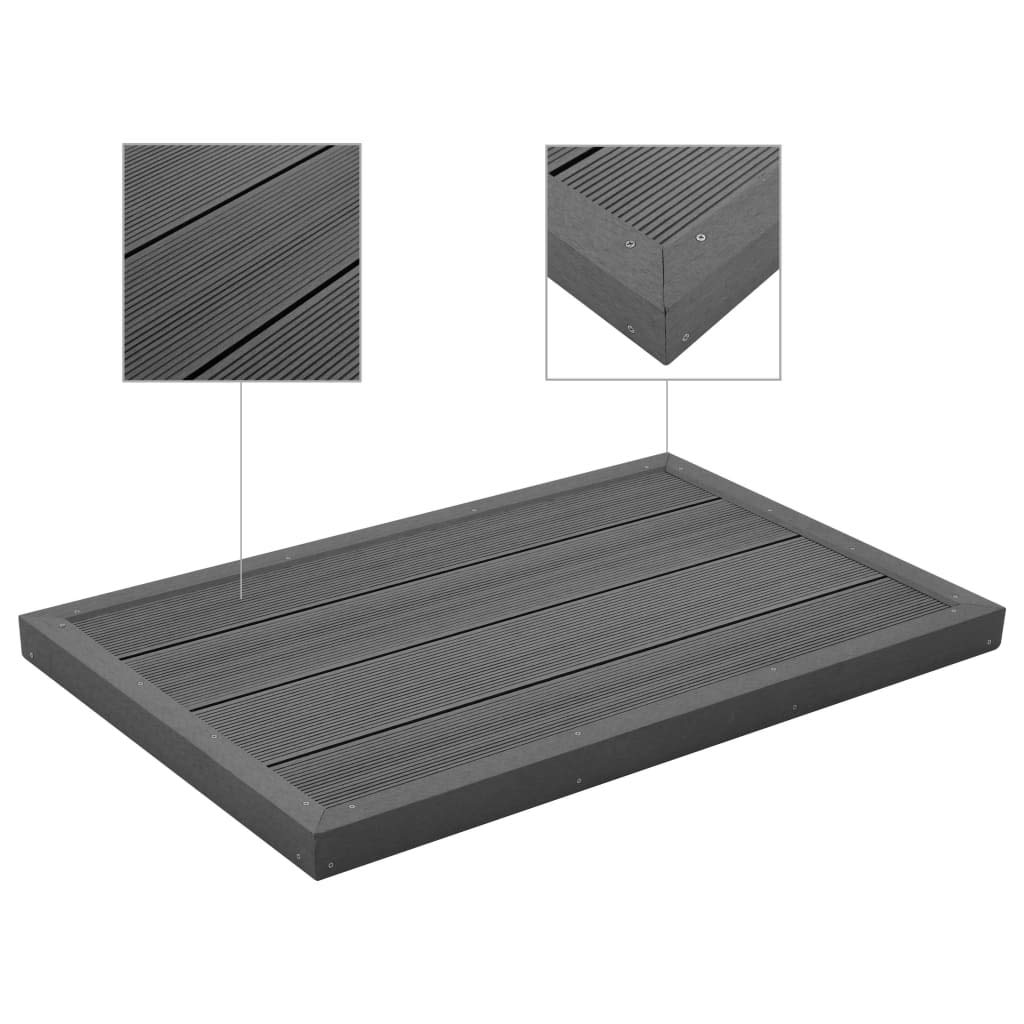 Tidyard Multifunktionale rutschfeste WPC-Platte Bodenelement für Solardusche Poolleiter WPC 101 x 63