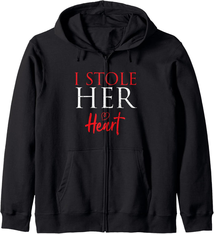 Paar: I Stole Her Heart - Ehe Sprüche Kapuzenjacke