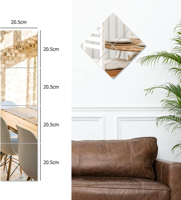 Selbstklebende Fliesenspiegel Wandspiegel Spiegelfliesen Selbstklebend HD Glas Spiegel Wandaufkleber