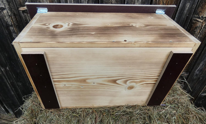 Grosses Geflammtes Premium Igelhaus 62cm x 40cm x 29cm Igelhotel 20mm Vollholz Winterfest Kein Bausa