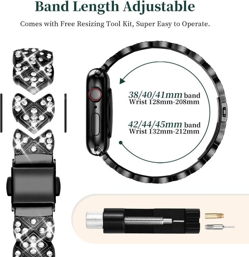 wutwuk Apple Watch Armband 38mm Glitzer Kompatibel mit Apple Watch 3 Armband 38mm mit Schutzhülle Sc