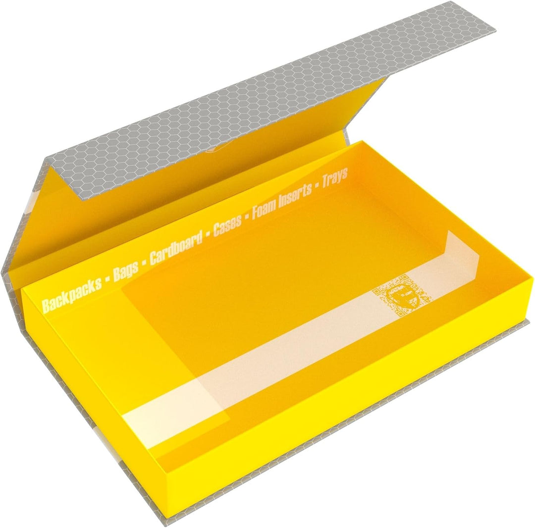 Feldherr Magnetbox gelb für Modelleisenbahnen, Loks und Fahrzeuge - 6 Stege für Spur Z - stehend